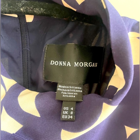 Donna Morgan Geometric Circle Midi Dress 3/4 Sleeves Size 4 - Picture 3 of 4